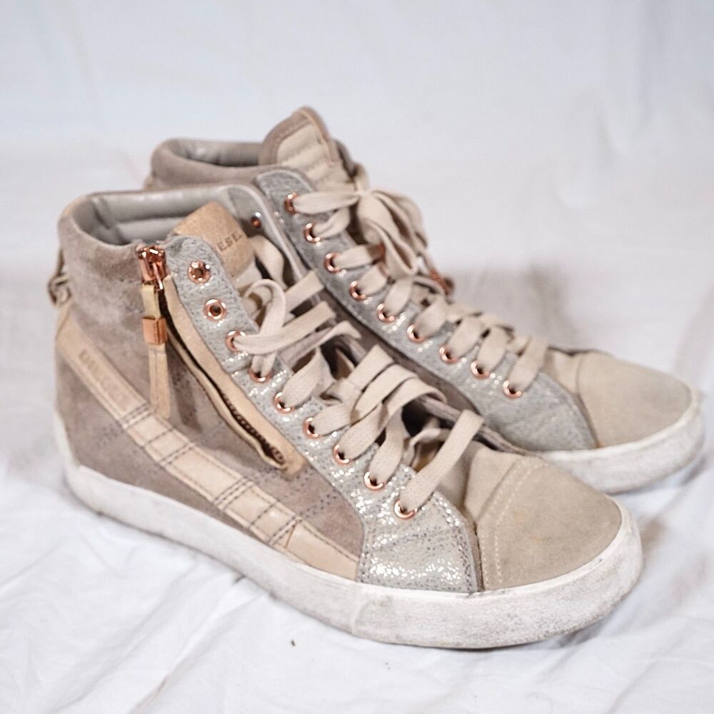 Diesel D-Velows D-String High Top Sneakers Zip Women’s Size 8.5